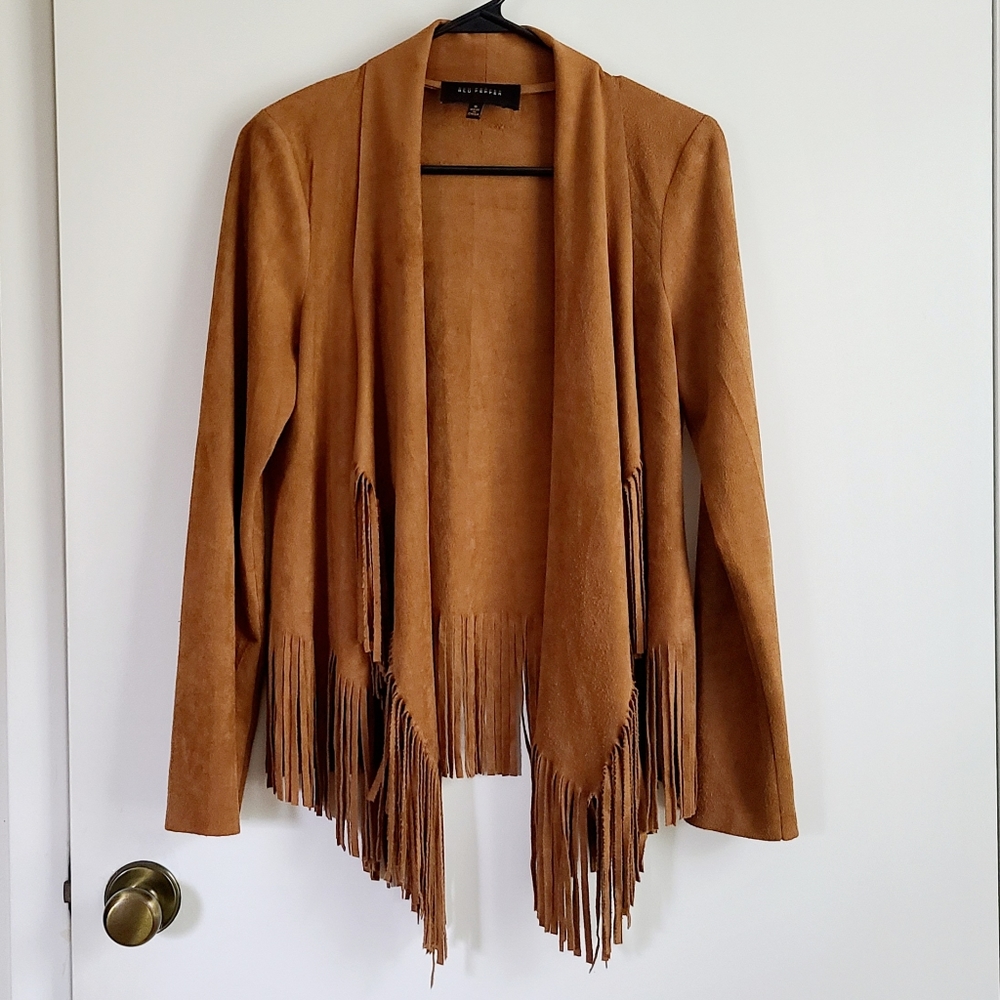 Blu Pepper Small Faux Suede Fringe Jacket